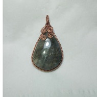 C59 Lapadolite Pendant With Copper Wire Pattern