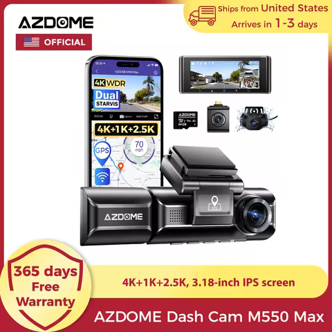 AZDOME Dash Cam 4K M550 Max Built-in GPS Wifi Camera Car DVR 3.18”Screen Night Vision 24H Parking Mo