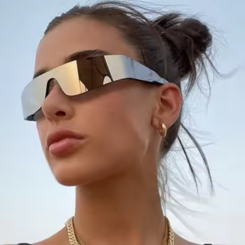 Integrated Couple Y2k Street Photography Concave Shaped Irregular Sunglasses Ins Wind Sunglasses 201