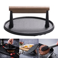 Cast Iron Round Barbecue Burger Press Burger Maker Grill Smasher Burger Press Grilling Kit with Hand