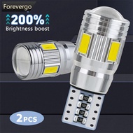 FOREVERGO 2Pcs T10 Car W5W LED Bulb Signal Light 5630 6SMD Auto Claerance Wedge Side License Plate R