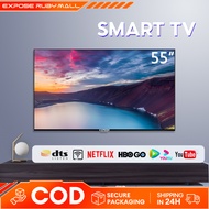 Smart TV Murah 55 inch Netflix 4K Television With Netflix YouTube Google Android 12 HDMI USB LED