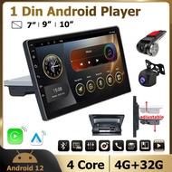 1Din Universal Android Player 7/9/10inch with Apple CarPlay Android Auto Car Multimedia Player Bluet