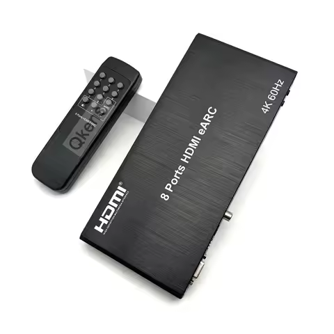 8 Ports HDMI EARC Audio Extractor Repeater 1 in 8 Out EARC Audio Return 1x8 Splitter / 4K 60Hz 8x1 H