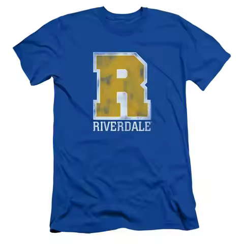 Riverdale Slim Fit T Shirt Vintage Varsity Logo Royal