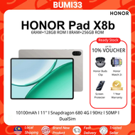 HONOR Pad X8b 6GB RAM 128GB ROM 8GB RAM 256GB ROM 8300mAh 11" Snapdragon 680 4G 190Hz 50MP DualSim T