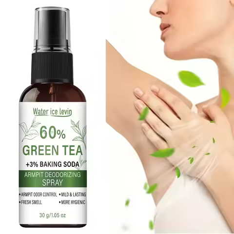 Water Ice Levin Armpit Deodorizing Spray 72-Hour Protection. Green Tea 3% Baking Soda. Gentle Non-Ir