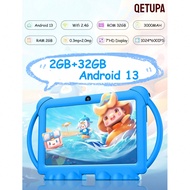 7 Inch Cartoon Android 13 Kids Tablet,A133 Quad-Core 1.6GHZ Processor,2GB RAM+32GB ROM,1024*600 IPS 