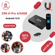 (ดูฟรี3 เดือน) กล่องAndroid box X98-H PRO 4/64GB android 13 ชิพรุ่นใหม่ Allwinner H618 ใหม่ล่าสุด Du