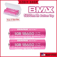 3.7V 18650 5200mAh Bmax Button Top Rechargeable Li-ion Lithium Battery