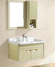 FUO衛浴: 70公分 合金櫃體 陶瓷盆浴櫃組(含鏡子) T9008 預訂