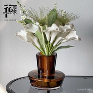 HJM-Gaya Eropah Cahaya Mewah Baru Tebal Kaca Kaca Pasu Ruang Tamu Meja Makan Model Bilik Gubahan Bun