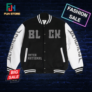 Jaket Hoodie Varsity Blacklist Internasional PH 2023 Pria Wanita Hitam Putih Jaket Sablon Big Size X