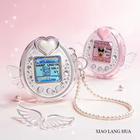 Crystal Clear Glitter Angel Heart Case For Tamagotchi PS ID IDL Meets Mix PC Hard Shell Shockproof S
