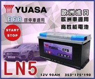 【茂勝電池】YUASA 湯淺 LN5-EFB 支援怠速熄火系統 歐洲製 汽車電瓶 高身電池 歐規電池