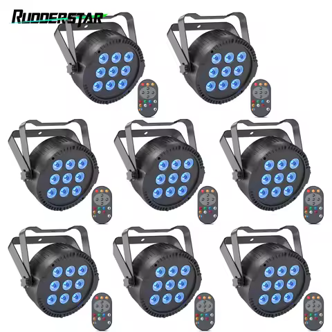 4/8PCS 4 in 1 RGBW 9 LEDs Par Light Stage Effect Lighting Projector Sound Control DJ Party Lights fo