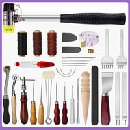 [vicky_kellogg.th] Handmade Leather Making Tool Set 1 Set Hammer Leather Set, DIY Leather Tools for 