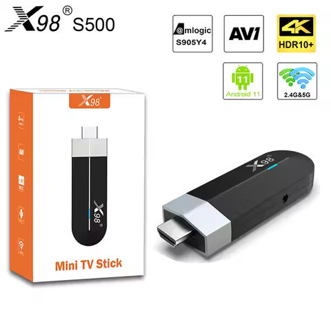 X98 S500 Android 11.0 Smart TV Box Amlogic S905Y4 2.4G/5G WiFi 4K H.265 HEVC BT Set Top Box Media Pl