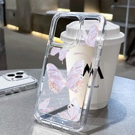 case forSamsung Galaxy S22 S23 Ultra S22+ S23+ PlusPink Butterflypattern transparent acrylic tpu phone case