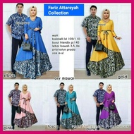 [[ baju batik gamis sarimbit couple dress hijab muslim keluarga mewah