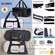 BA300CR Badminton Bag 6R With Shoe Compartment - Badminton Racket Bag - Black / White