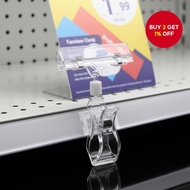 Swivel Label Clip - Clear Double-Ended Ad Holder