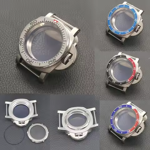 Mod 42mm Silver PNH Watch Case Transparent Back Fit for NH35 NH36 4R35 4R36 7S26 Movement 28.5mm Dia