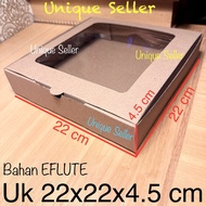 Pizza Box 22x22x4.5 EFLUTE WINDOW Hampers Box/ 22x22 x 4.5 EFLUTE WINDOW Eflute Corrugated Brown Box