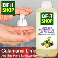 Anti Bacterial Hand Sanitizer Gel with 75% Alcohol  - lime - Calamansi Lime Anti Bacterial Hand Sanitizer Gel - 1L