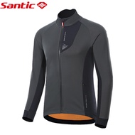 Santic Cycling Jacket for Men Winter Warm Thermal Fleece Windproof Road Bike MTB Bicycle Coat