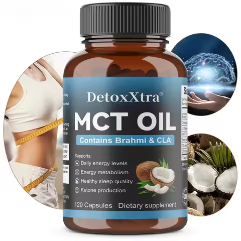 MCT Oil Capsules, Natural Clean Energy & Cognitive Focus Supplement, Clarity, Brain & Body, Gut Well