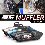 SC Project Muffler Full Exhaust System Muffler General Motorcycle Exhaust Muffler 51mm Caliber