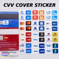 4PCS Credit/Debit Card CVV Cover Stickers Holographic/Glossy. High Quality Vinyl Sticker