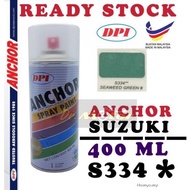 【Barang tempat】ANCHOR S334** S334 SUZUKI SEAWEED GREEN HIJAU 400ml Can Spray Paint Cat Spray Tin 100