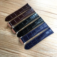 20mm 22mm Black Brown Blue Calfskin Genuine Leather Watch Strap for Omega Watch Seamaster Speedmaster DeVille Watchband