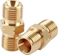 Brass Gas Hose Connector 1/4 Inch to 3/8 Inch Left AG Left Thread, Double for Gas Hose for Propane, 