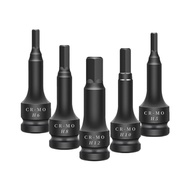 Emika Choice H5 H6 H8 H10 H12 HF 1/2" Impact Deep Socket 6 Point Black Long Impact Socket Bit