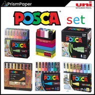 uni Mitsubishi Pencil Posca Set water-based paint Markers for all surfaces, PC-1M, PC-1MR, PC-3M, PC