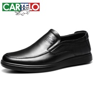KY/🏅Cartelo Crocodile（CARTELO）Men's Leather Shoes Men's Business Casual Slip-on Soft Bottom Leather Dad Shoes 6931 I7XR