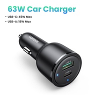 UGREEN 63W Car Charger Support Samsung 45W SFC 2.0 Charger for iPhone 17 16 15 14 Pro Max Samsung S2