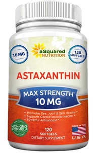 aSquared Nutrition Astaxanthin Supplement - Natural Astaxanthin Pills from Haematococcus Pluvialis E
