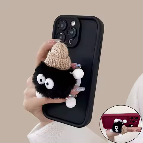 3D HairBall coalball Stand Silicone Phone Case For OPPO Reno 14 13 12 11 10 8 9 7 6 5 4 3 Pro Plus 8