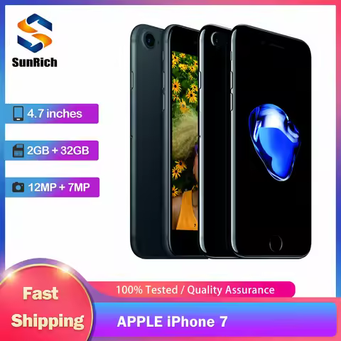 Original Apple iPhone 7 4G Mobile Phone 32GB/128GB/256GB Fingerprint 4.7'' IPS LCD 12MP+7MP A10 CPU 
