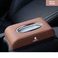 Peugeot Premium Leather Car Tissue Box Auto Tissue Storage Case For Peugeot 206 208 207 307 308 2008