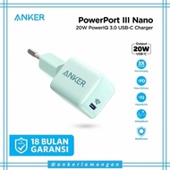 wall charger anker powerport iii nano 20w a2633 | adaptor cas fast - hijau