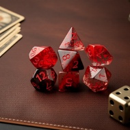 Trendy 7-Piece Crystal DND Polyhedral Dice Set for Tabletop RPG Gaming Set Dadu Polihehdral Trendy 7