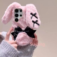 Winter Hairy Cute Bunny Ears Fluffy Phone Case For OPPO Realme C85 C75 C73 C71 C67 C63 C61 16 15 Pro