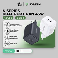 UGREEN Dual Port Type C Charger Head GaN N 45W Samsung Super Fast Charging 2.0 45w
