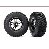TRAXXAS 6873T Tires & wheels assembled glued (SCT Split-Spoke black chrome beadlock style BFGoodrich