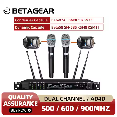 Betagear Wireless Microphone Condensor Beta87 / Beta58A Dynamic Microfone Digital Receiver Fit Origi